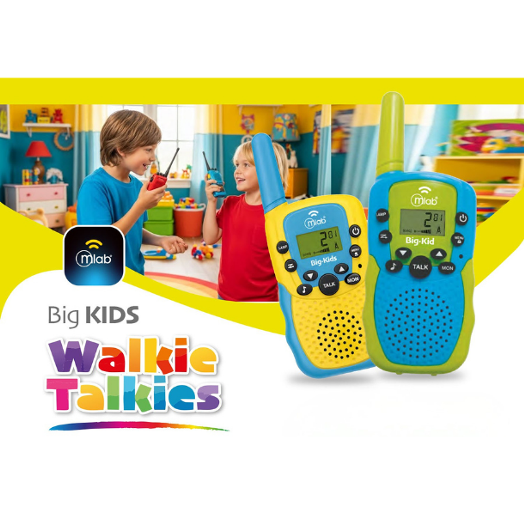 Radios Walkie-Talkies Big Kids Para Niños 2 Radios Mlab 22 Canales 7