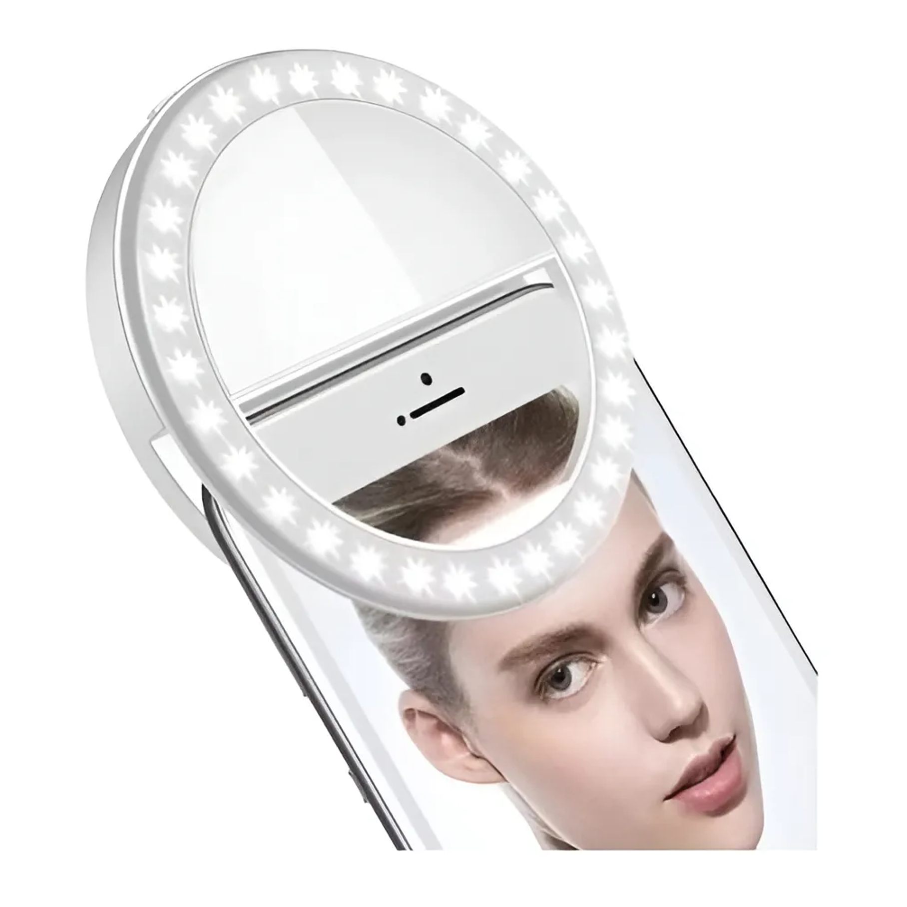 Aro De Luz Led Recargable Portátil Clip Celular Usb Color Variado 1