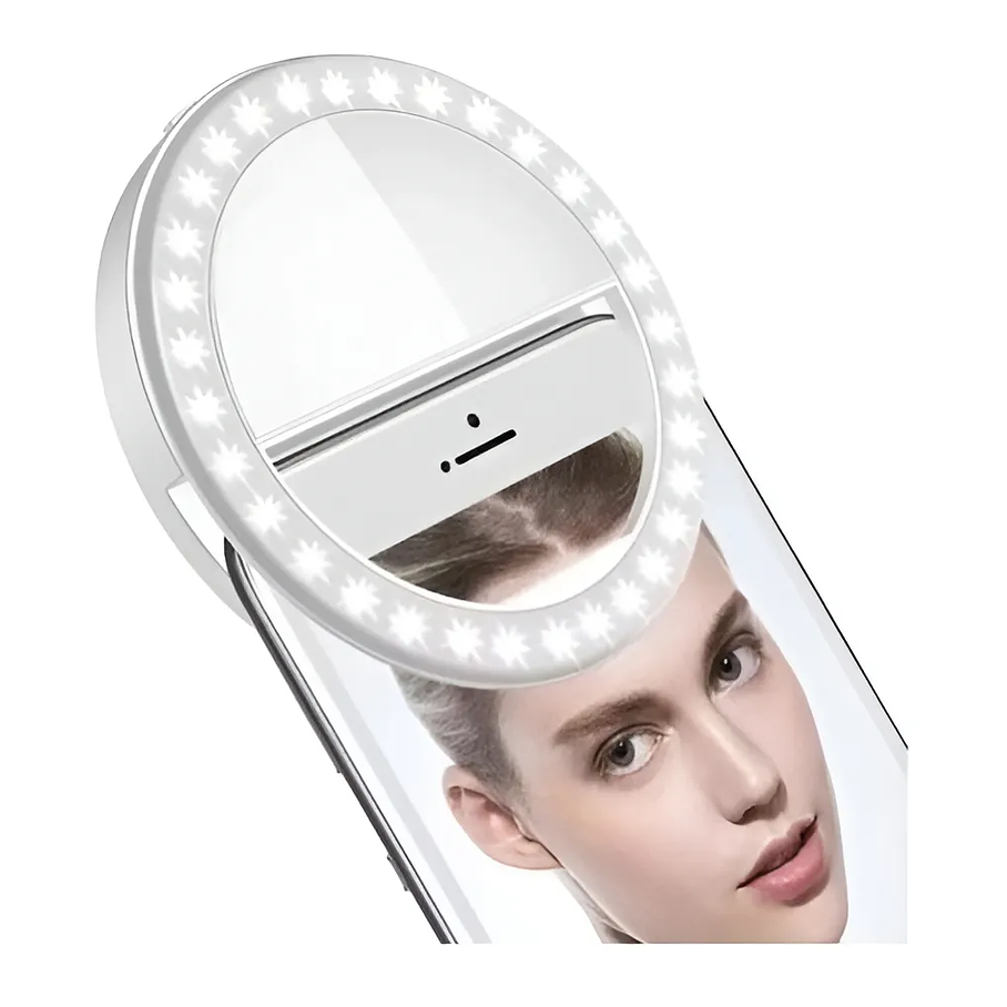 Aro De Luz Led Recargable Portátil Clip Celular Usb Color Variado 1