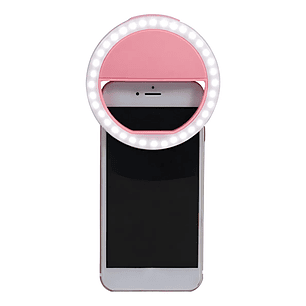 Aro De Luz Led Recargable Portátil Clip Celular Usb Color Variado