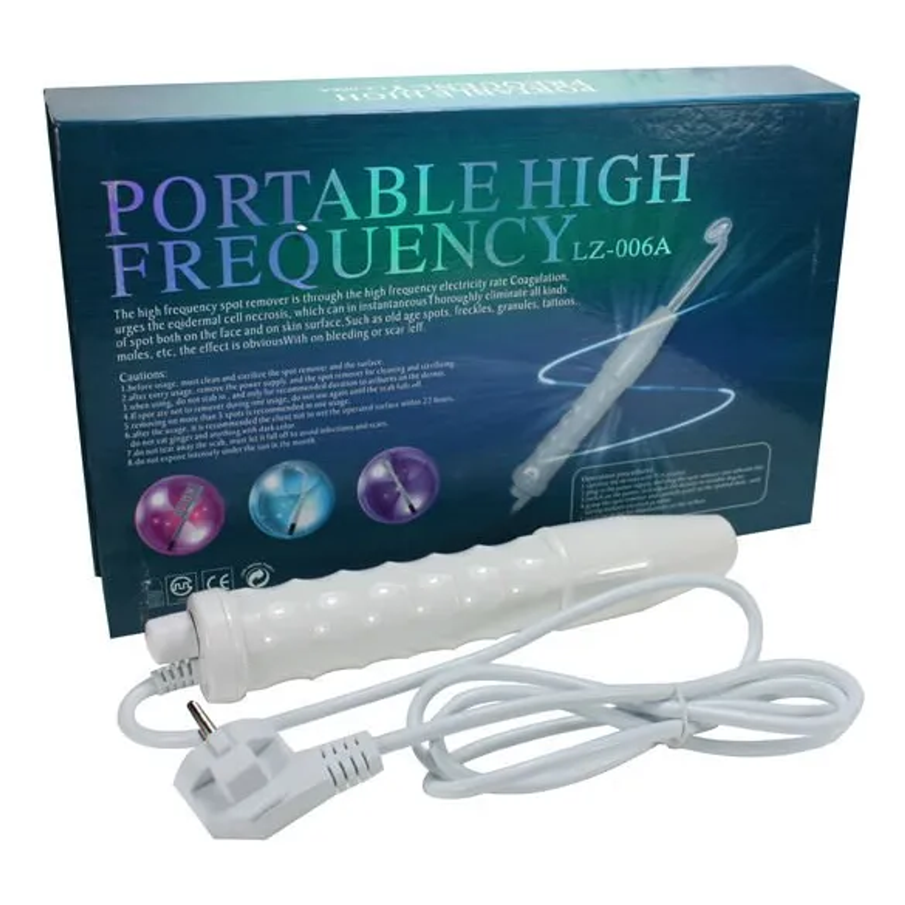 Equipo Portátil de Alta frecuencia Color blanco Acné Cicatrices Belleza Facial 2