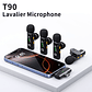 Micrófono Lavalier Portátil 4 En 1 T90 De Alta Calidad Micrófono Lavalier Ligero Con 4 Micrófonos Pantalla Digital Y Cancelación De Ruido - Miniatura 4