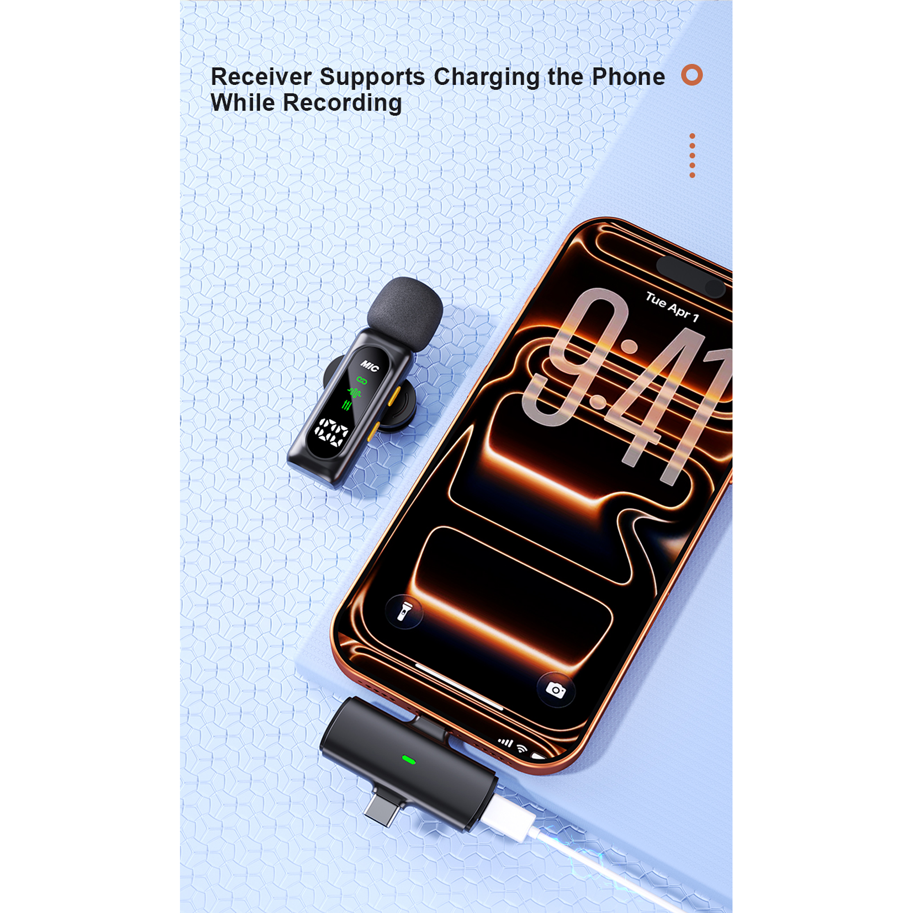 Micrófono Lavalier Portátil 4 En 1 T90 De Alta Calidad Micrófono Lavalier Ligero Con 4 Micrófonos Pantalla Digital Y Cancelación De Ruido 8