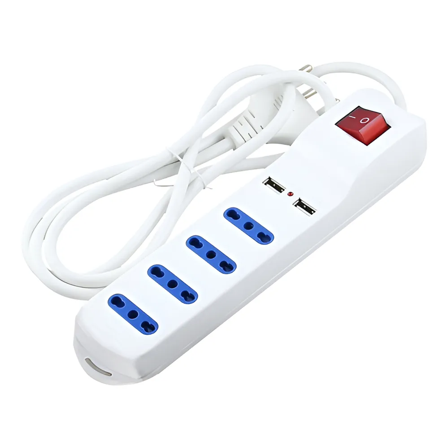 Alargador Zapatilla Eléctrica 4 Posiciones 2 Usb 3 Metros Color Blanco 1