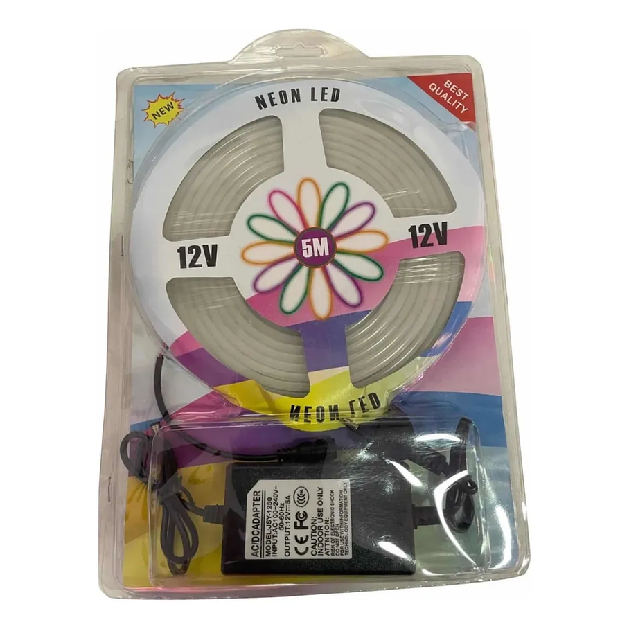 Cinta Neon Led Blanco Frío 12V IP64 5m 90 LEDs por Metro Tira 2