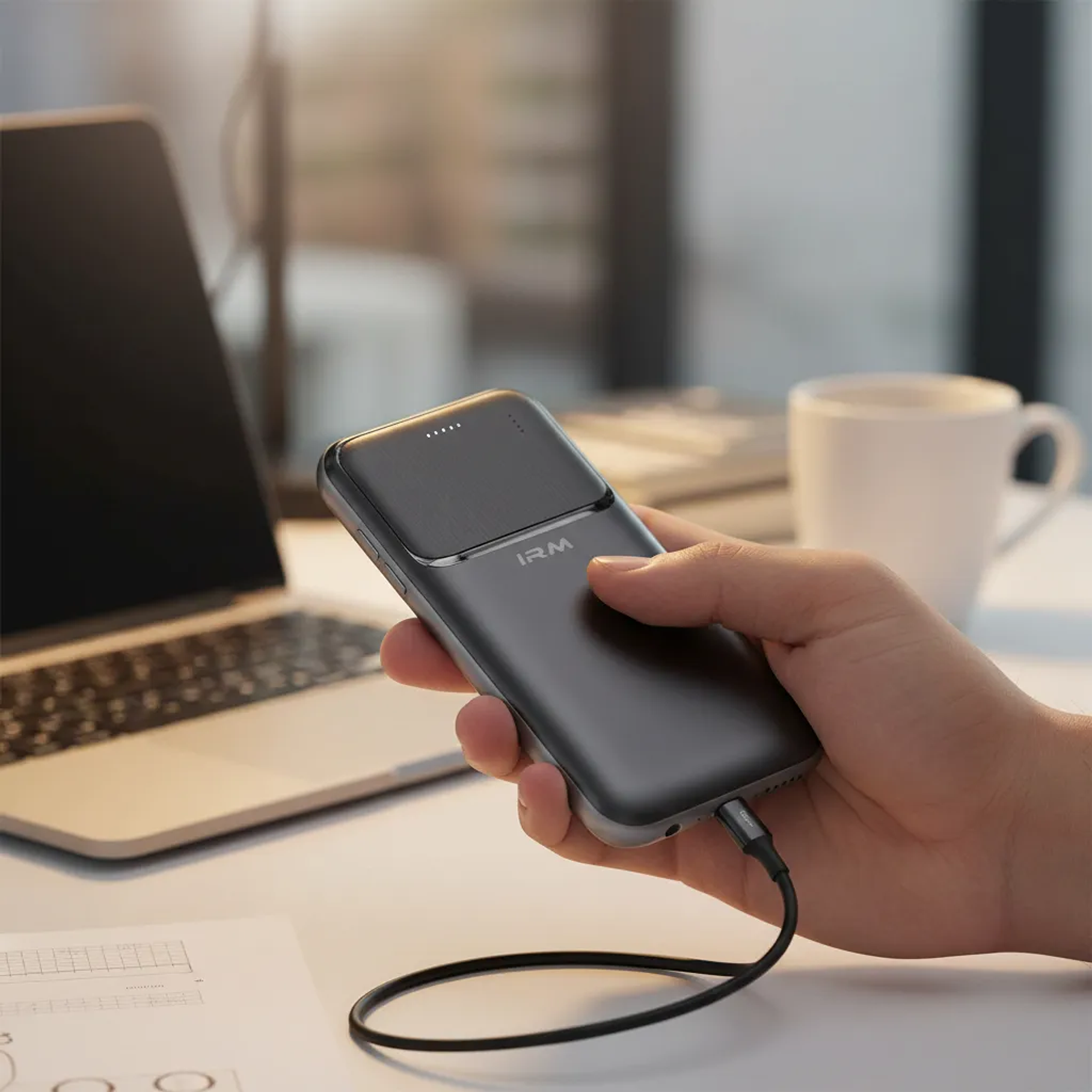 Powerbank Irm 20000mah Cargador Rápido 10w Usb Tipo C Negro Negro 6