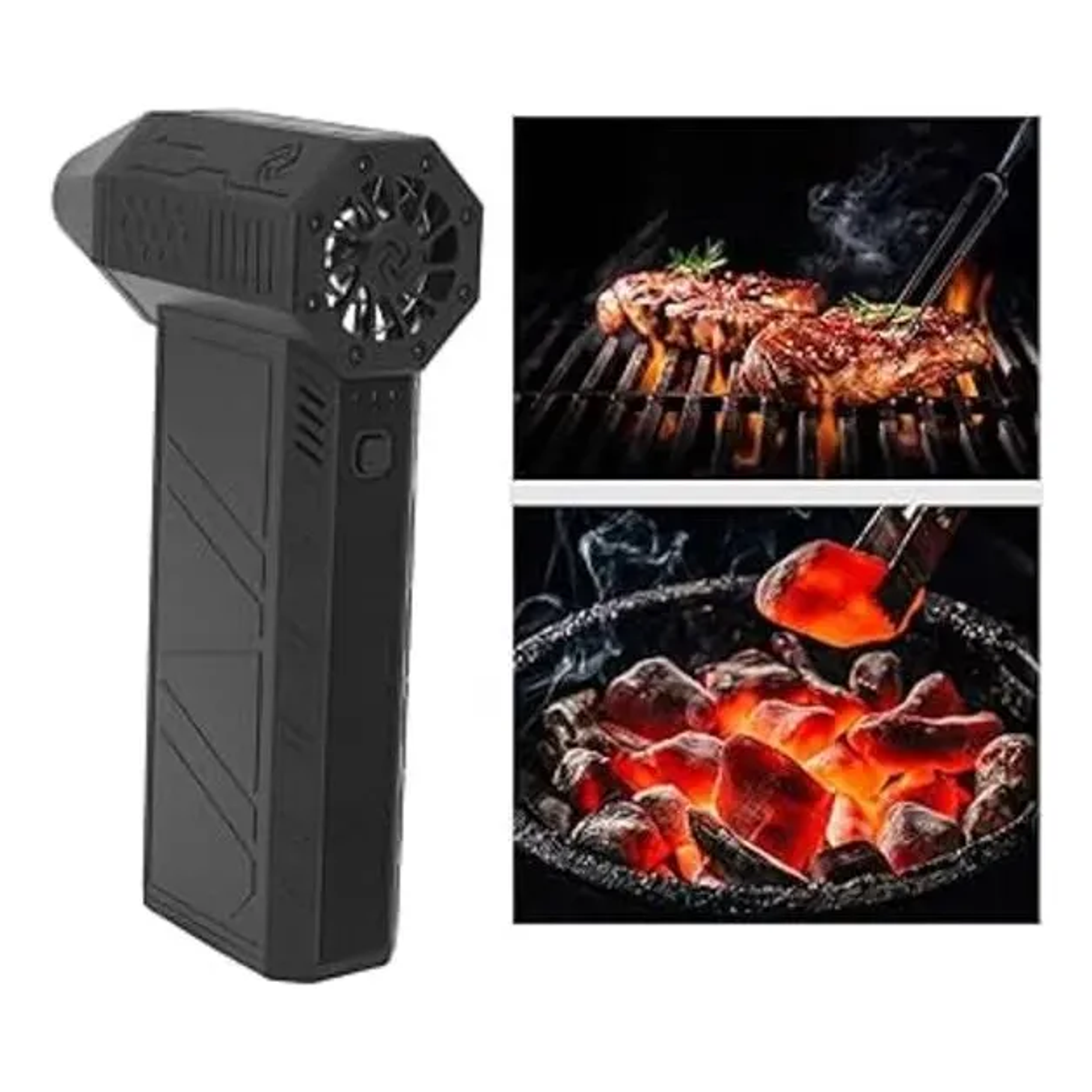 Aspiradora Sopladora Recarga Usb Luz Mini Jet Fan Accesorios Negro Turbo Mini Soplador 4