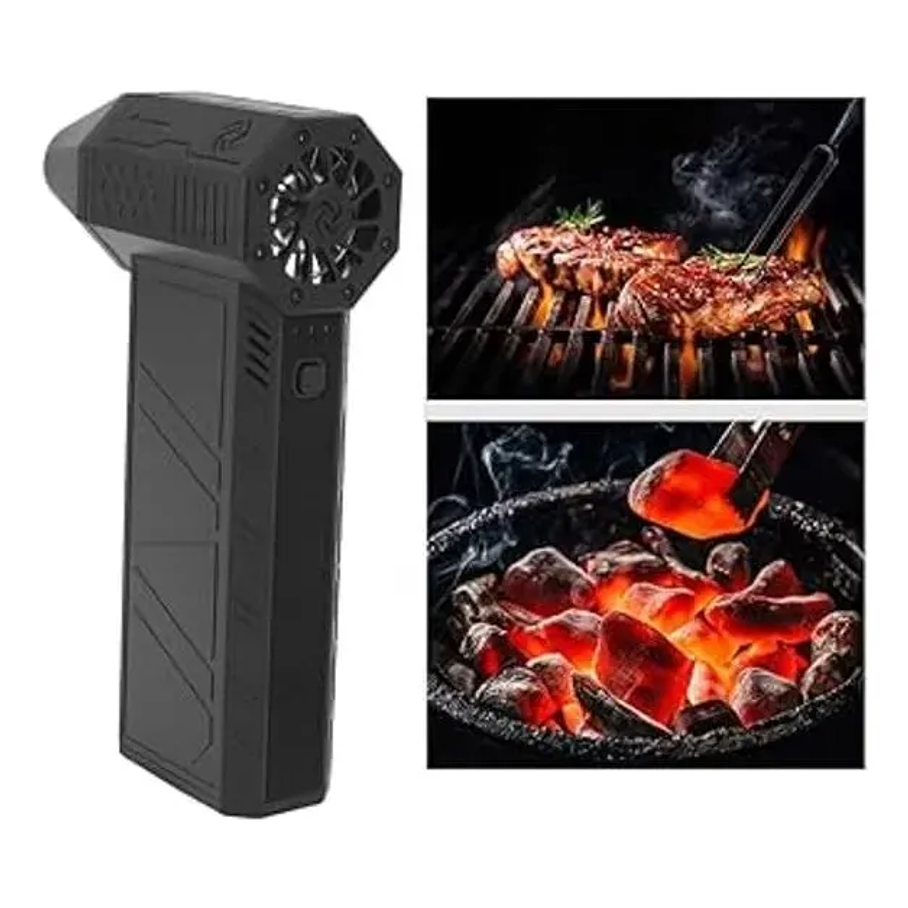 Aspiradora Sopladora Recarga Usb Luz Mini Jet Fan Accesorios Negro Turbo Mini Soplador 4