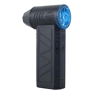 Aspiradora Sopladora Recarga Usb Luz Mini Jet Fan Accesorios Negro Turbo Mini Soplador