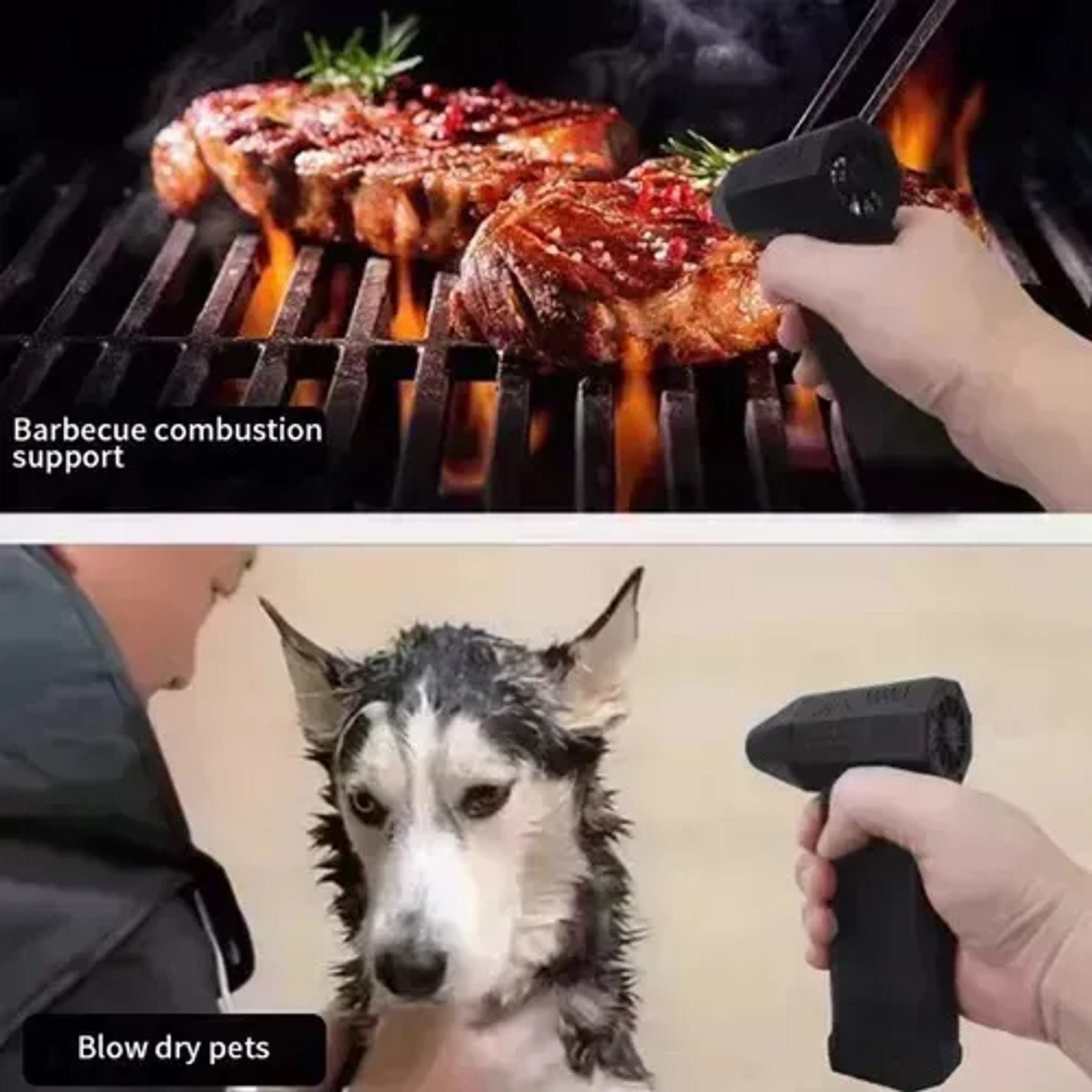 Aspiradora Sopladora Recarga Usb Luz Mini Jet Fan Accesorios Negro Turbo Mini Soplador 8