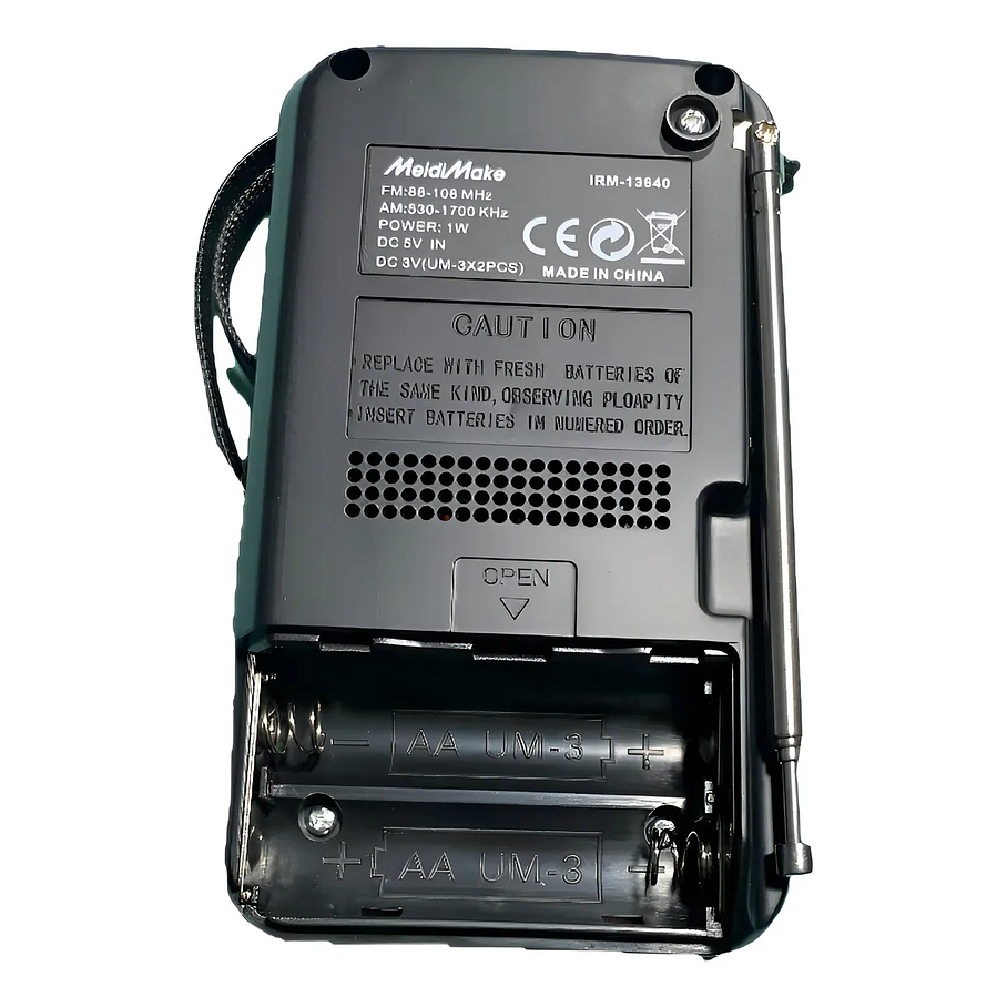 Mini Radio Fm Am Portátil Recargable Color Negro Negro 4