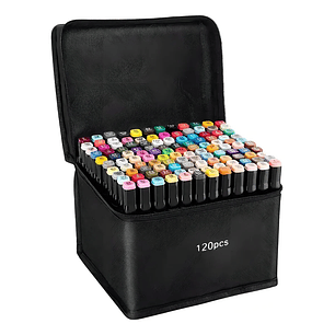 Lápices De Colores Lineal 120 Unidades Doble Punta Bolso Negro
