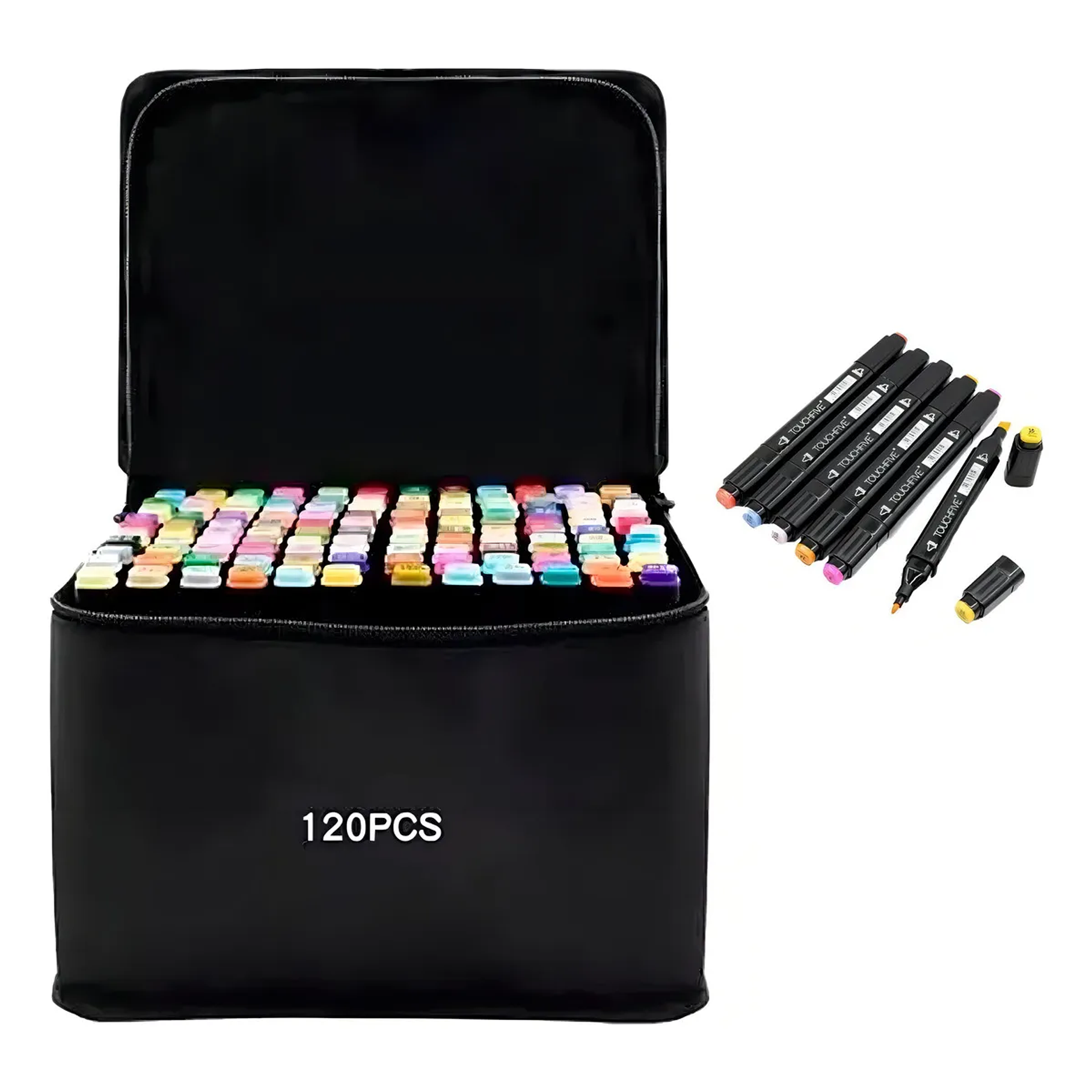 Lápices De Colores Lineal 120 Unidades Doble Punta Bolso Negro 1