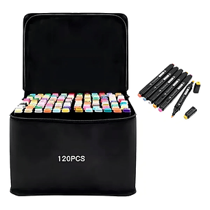 Lápices De Colores Lineal 120 Unidades Doble Punta Bolso Negro