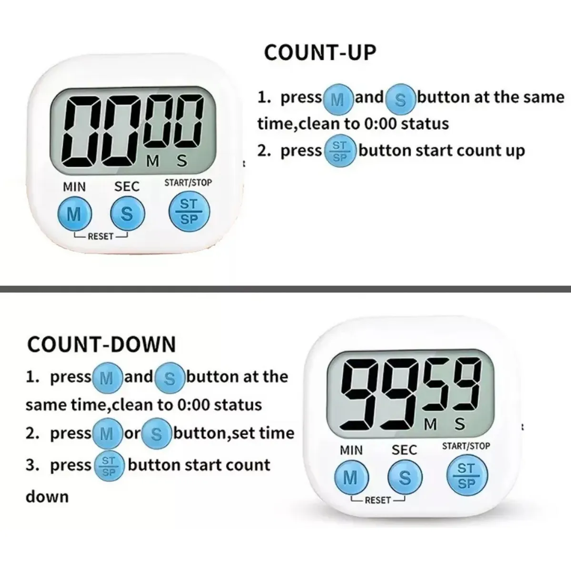 Temporizador Cocina Cronometro Cocina Digital Magnetico Color Celeste Color 7