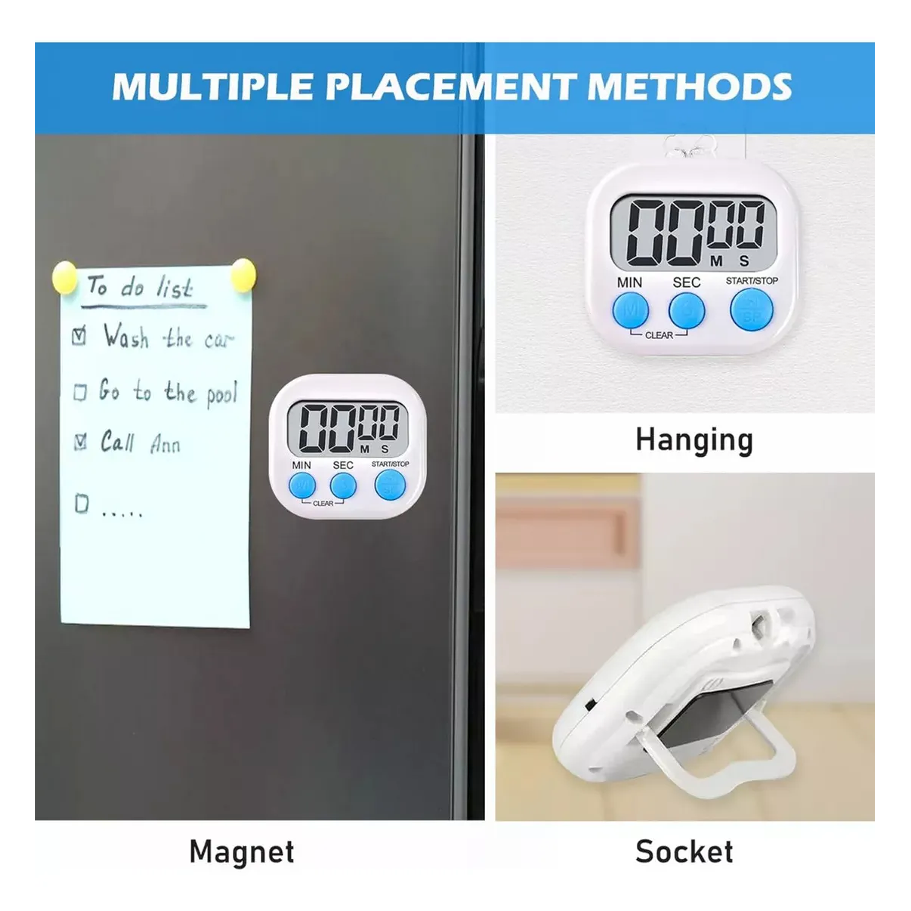 Temporizador Cocina Cronometro Cocina Digital Magnetico Color Celeste Color 9