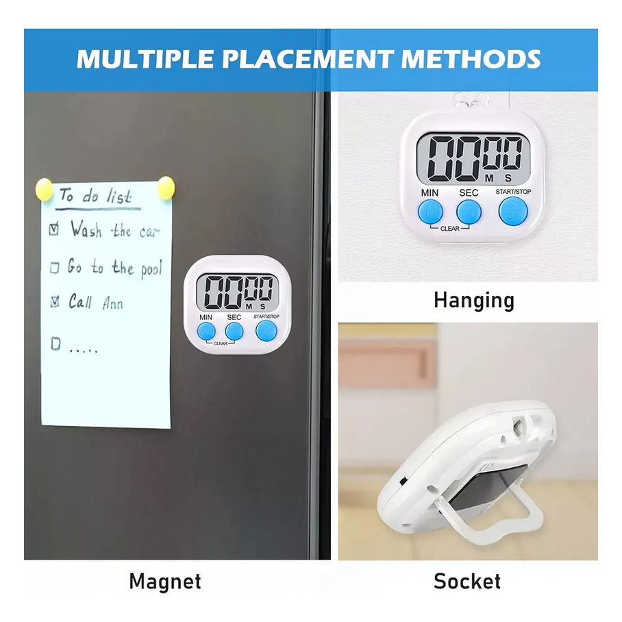 Temporizador Cocina Cronometro Cocina Digital Magnetico Color Celeste Color 9