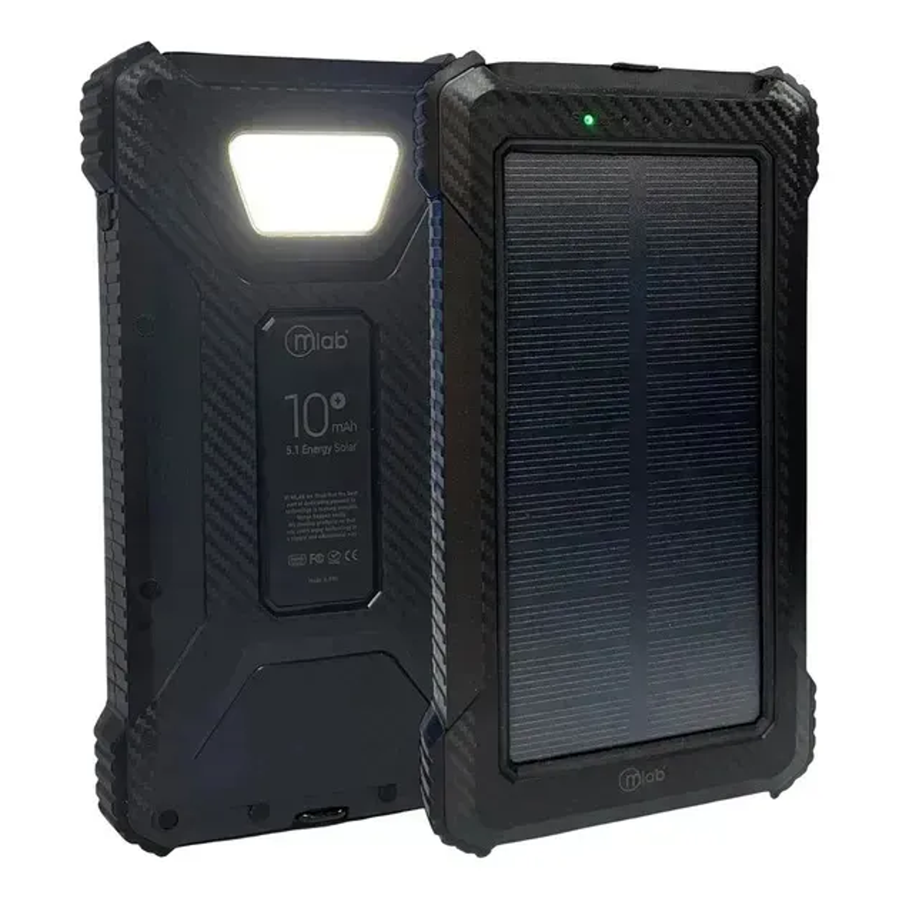 Power Bank Carga Solar 10000 Mah Negro Batería Externa Mlab Negro Carga Dual Todoterreno 4
