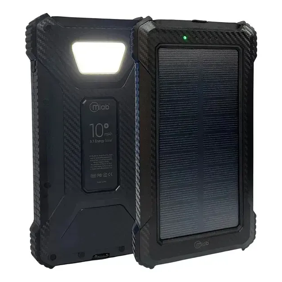 Power Bank Carga Solar 10000 Mah Negro Batería Externa Mlab Negro Carga Dual Todoterreno 4