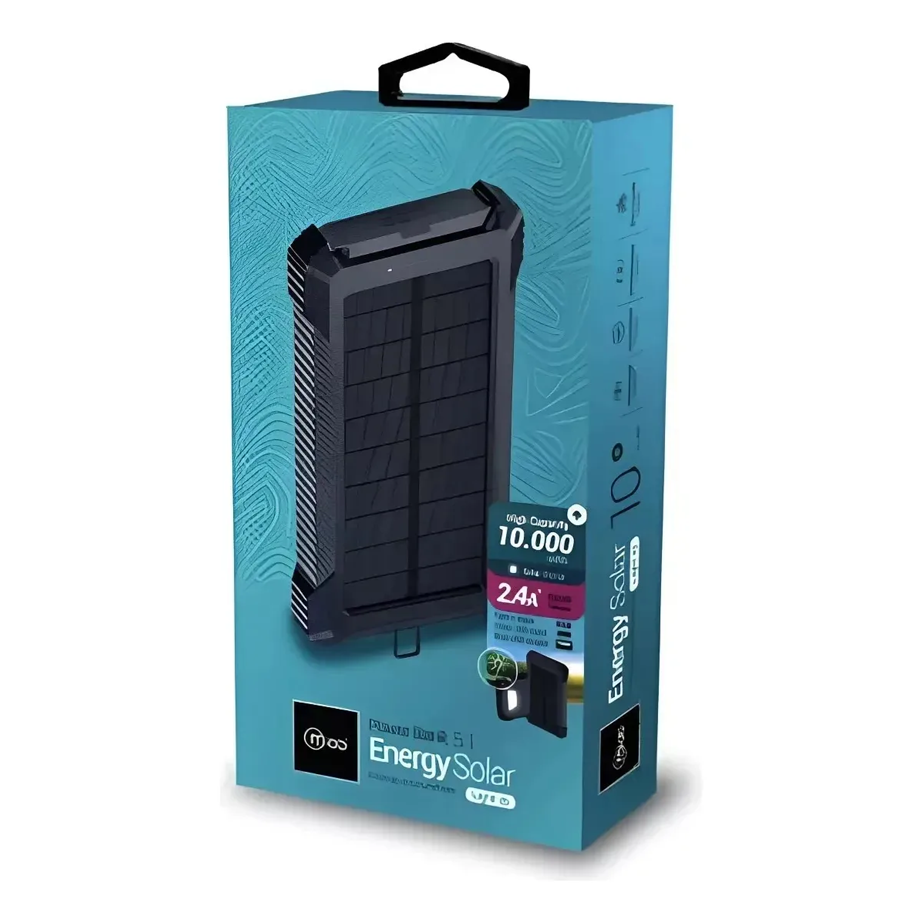 Power Bank Carga Solar 10000 Mah Negro Batería Externa Mlab Negro Carga Dual Todoterreno 1