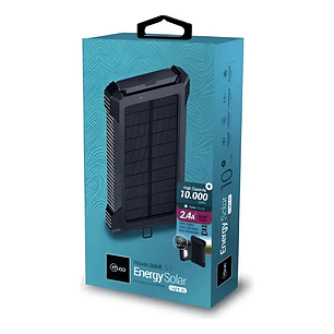 Power Bank Carga Solar 10000 Mah Negro Batería Externa Mlab Negro Carga Dual Todoterreno