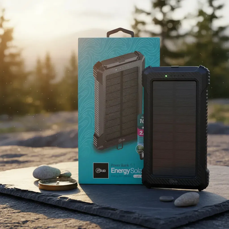 Power Bank Carga Solar 10000 Mah Negro Batería Externa Mlab Negro Carga Dual Todoterreno 5