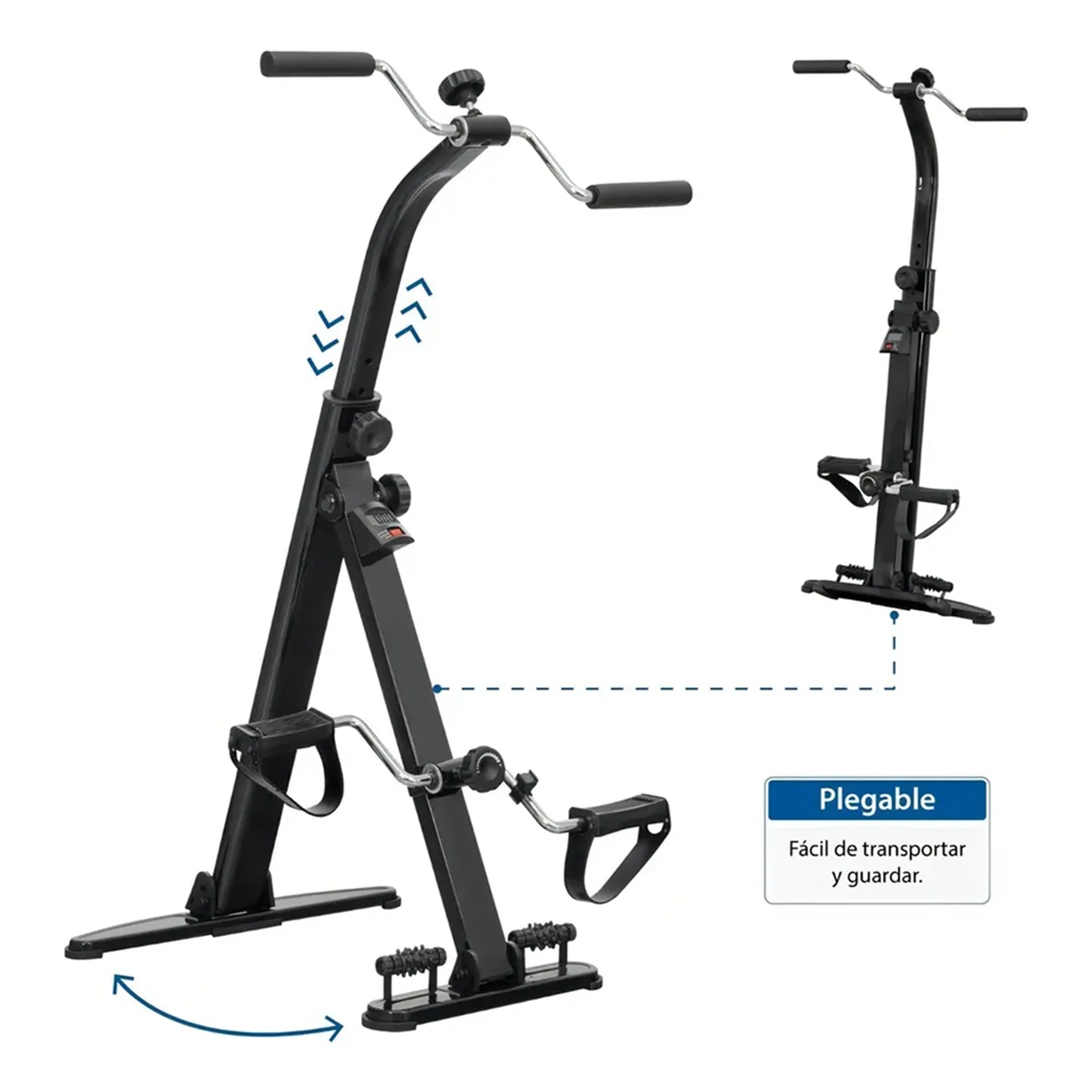 Bicicleta Dual Bicicleta Fija Pedales Manuales Rehabilitación Negro Pedalera 2