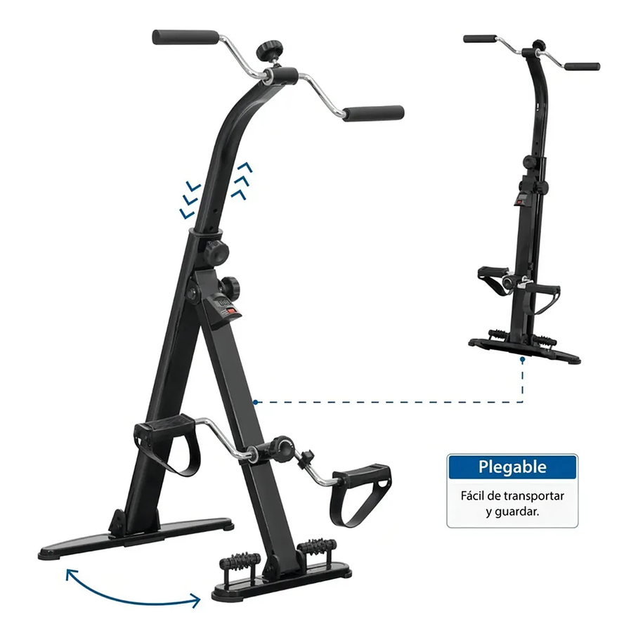 Bicicleta Dual Bicicleta Fija Pedales Manuales Rehabilitación Negro Pedalera 2