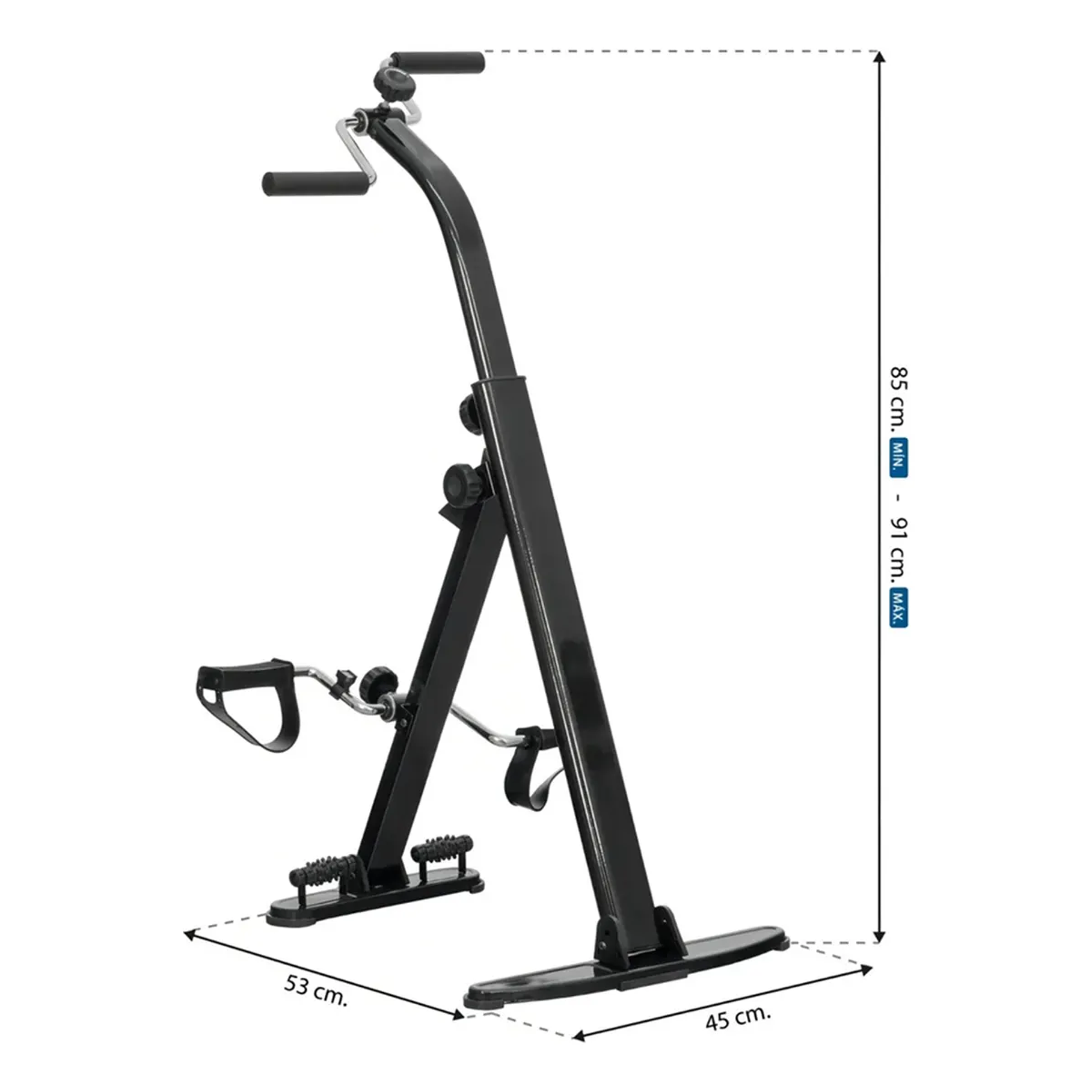 Bicicleta Dual Bicicleta Fija Pedales Manuales Rehabilitación Negro Pedalera 3