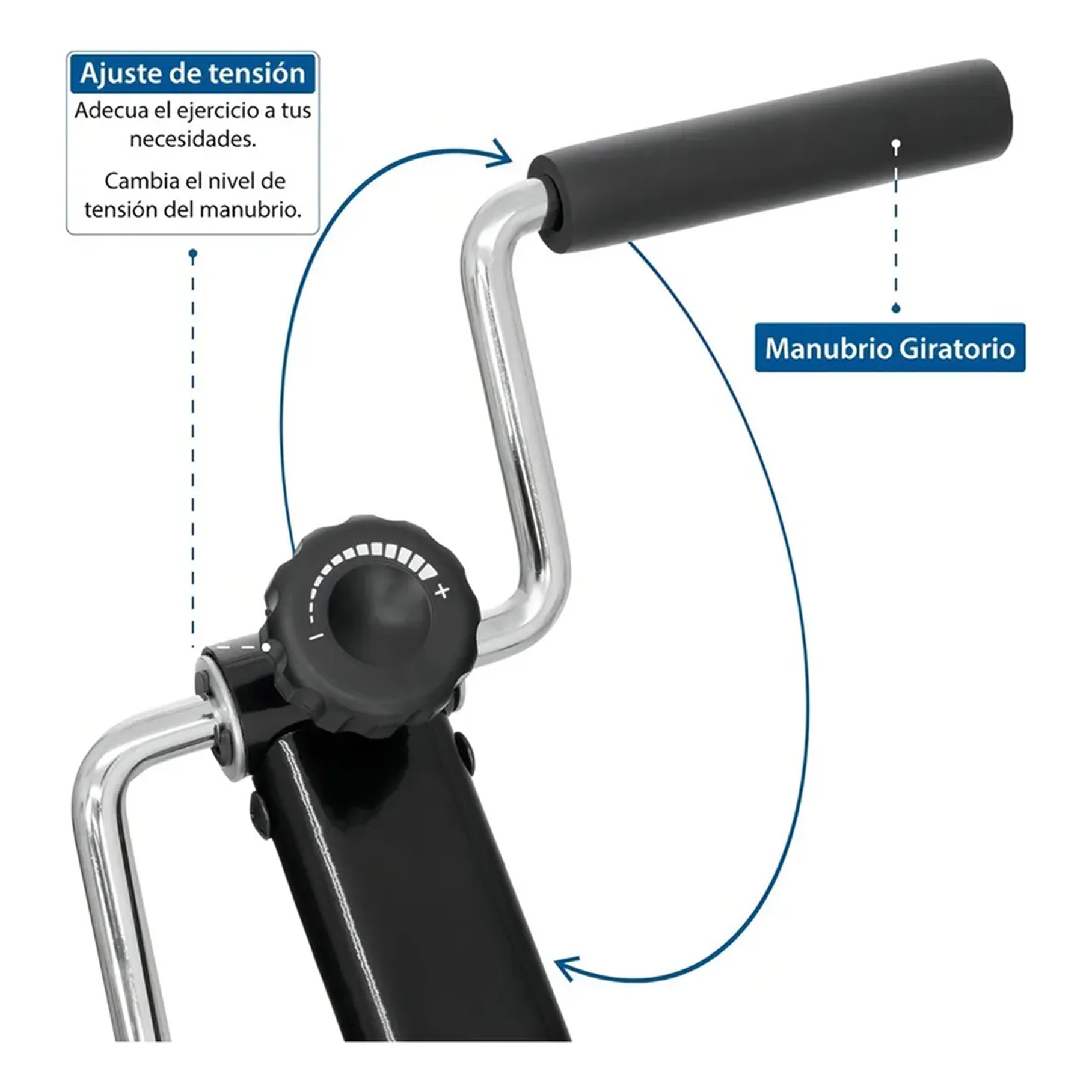 Bicicleta Dual Bicicleta Fija Pedales Manuales Rehabilitación Negro Pedalera 7