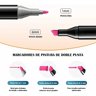 Marcadores Set De 24 Plumones Doble Punta Para Colorear Marcadores Vibrante