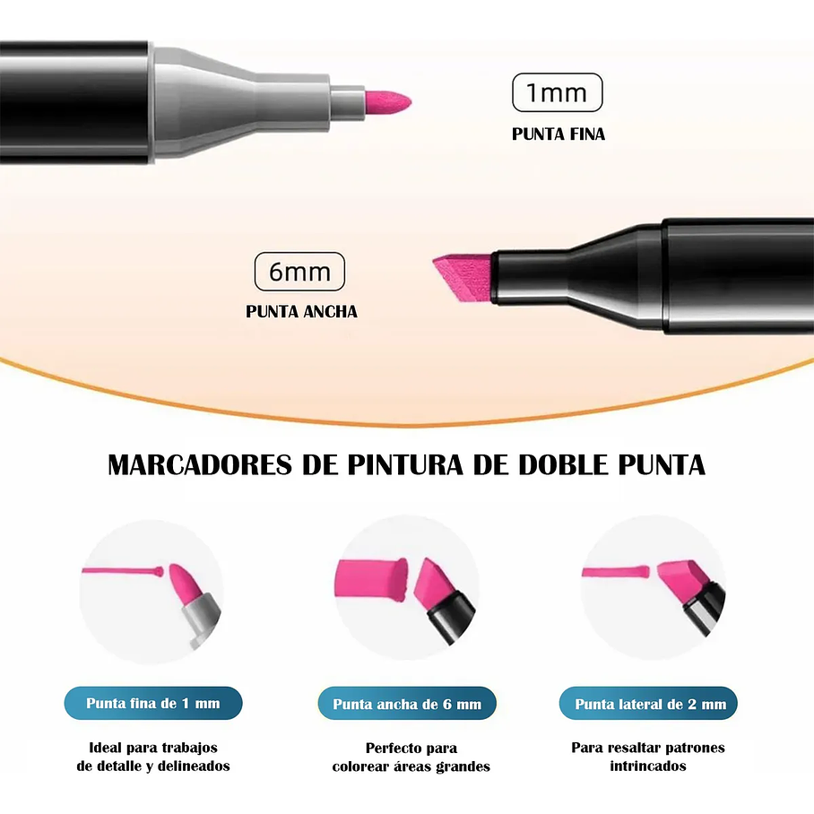 Marcadores Set De 24 Plumones Doble Punta Para Colorear Marcadores Vibrante 2