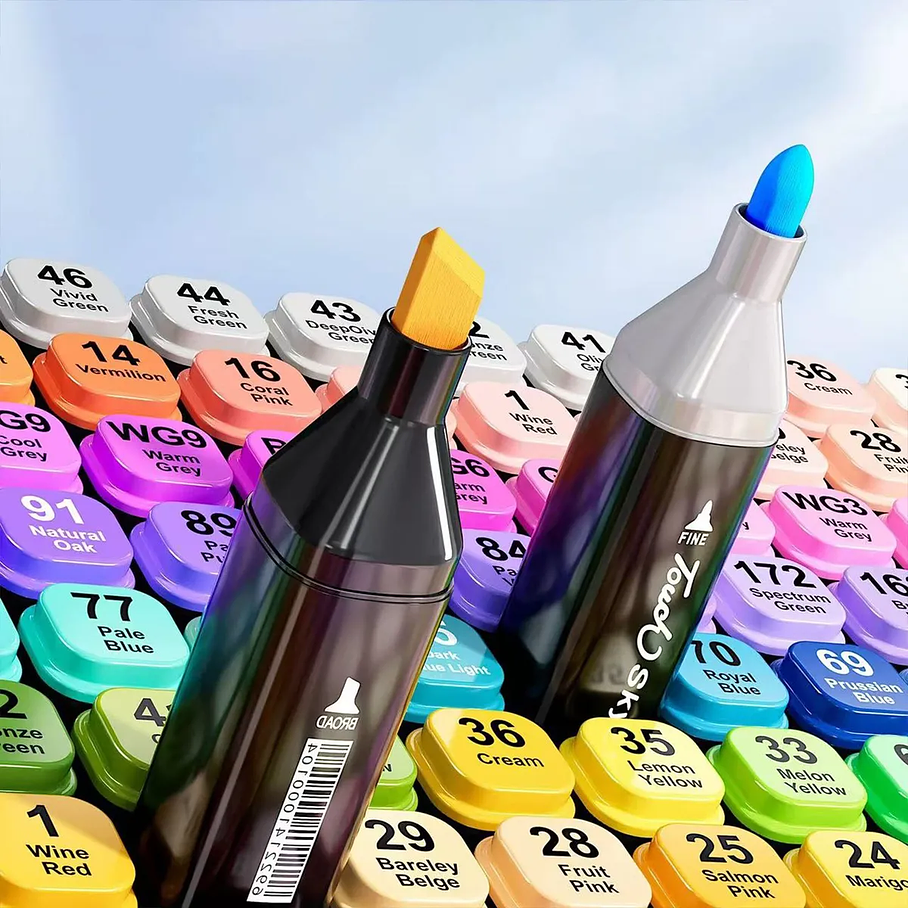 Marcadores Set De 24 Plumones Doble Punta Para Colorear Marcadores Vibrante 6