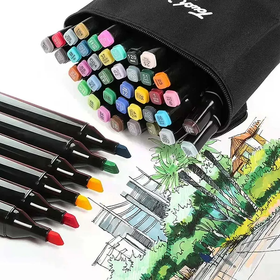 Marcadores Set De 24 Plumones Doble Punta Para Colorear Marcadores Vibrante 7
