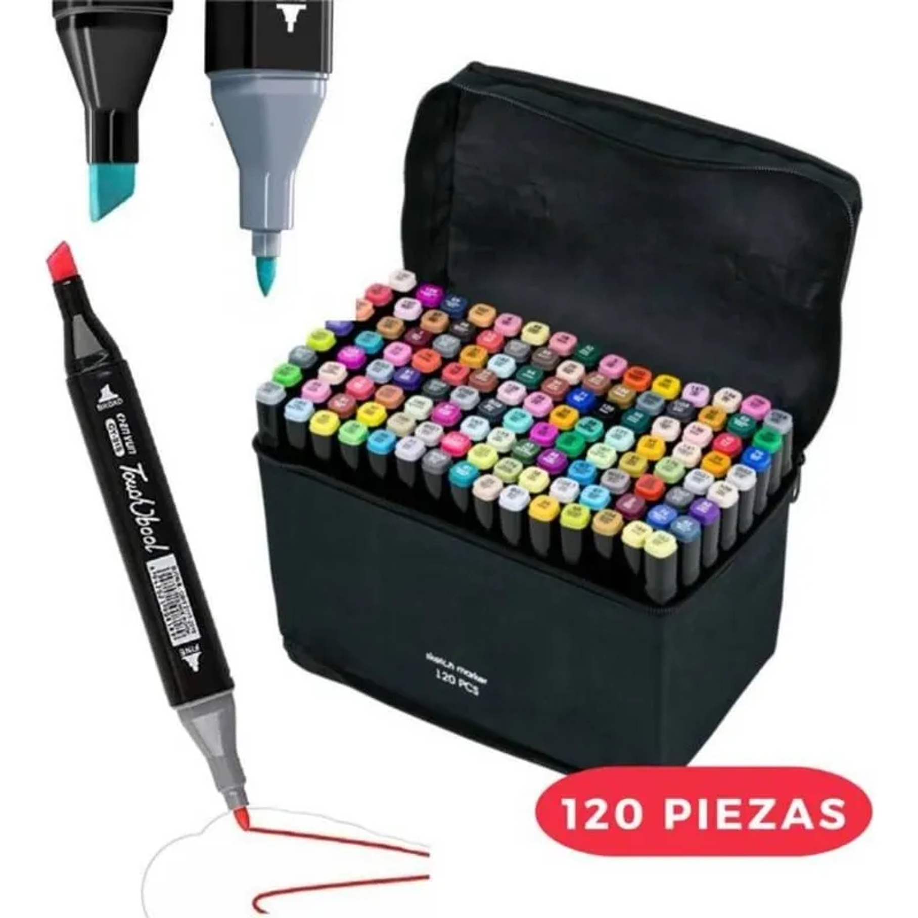 Marcador Doble Punta 120 Unidades Touch Doble Punta Con Diseño De Marcador De Punta Doble Unidad x 120 2