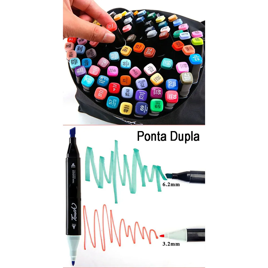 Marcador Doble Punta 120 Unidades Touch Doble Punta Con Diseño De Marcador De Punta Doble Unidad x 120 4