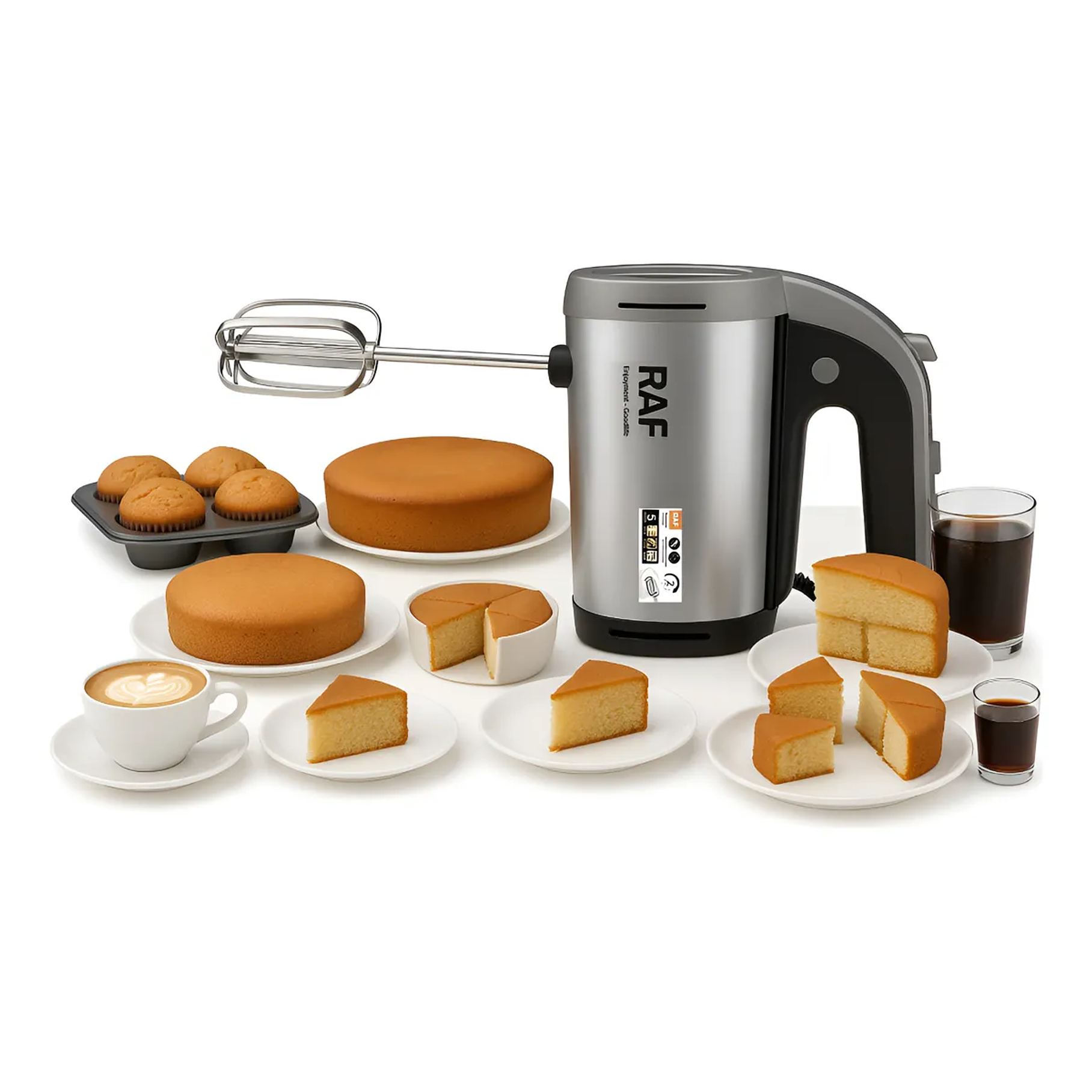 Batidora De Mano 360w 5 Velocidades Acero Inoxidable Turbo Plateado 50 Hz/ 60 Hz 4