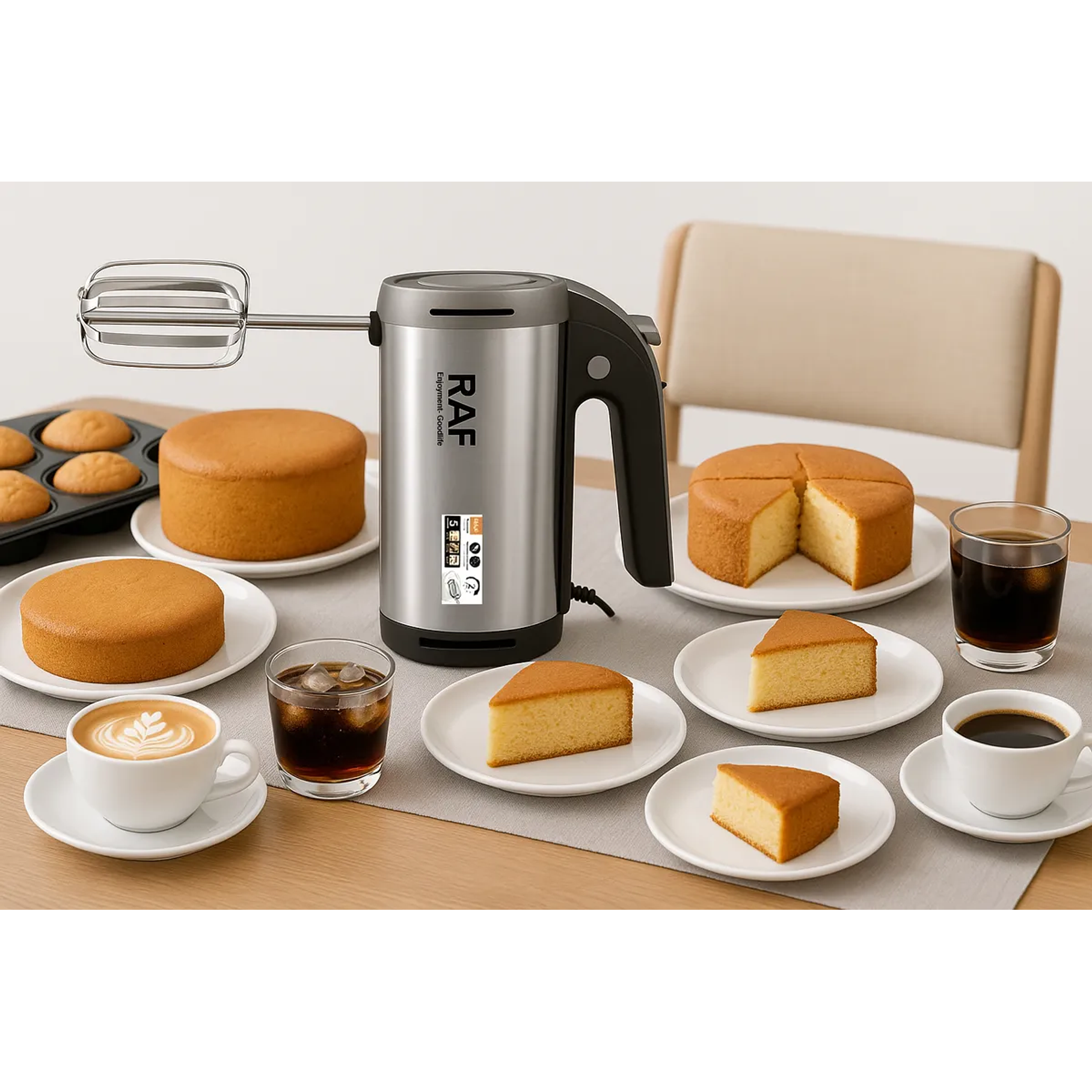 Batidora De Mano 360w 5 Velocidades Acero Inoxidable Turbo Plateado 50 Hz/ 60 Hz 6