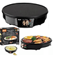 Parrilla Portatil Panquequera Crepes Plancha Eléctrica Lisa Maker Crepe - Miniatura 1