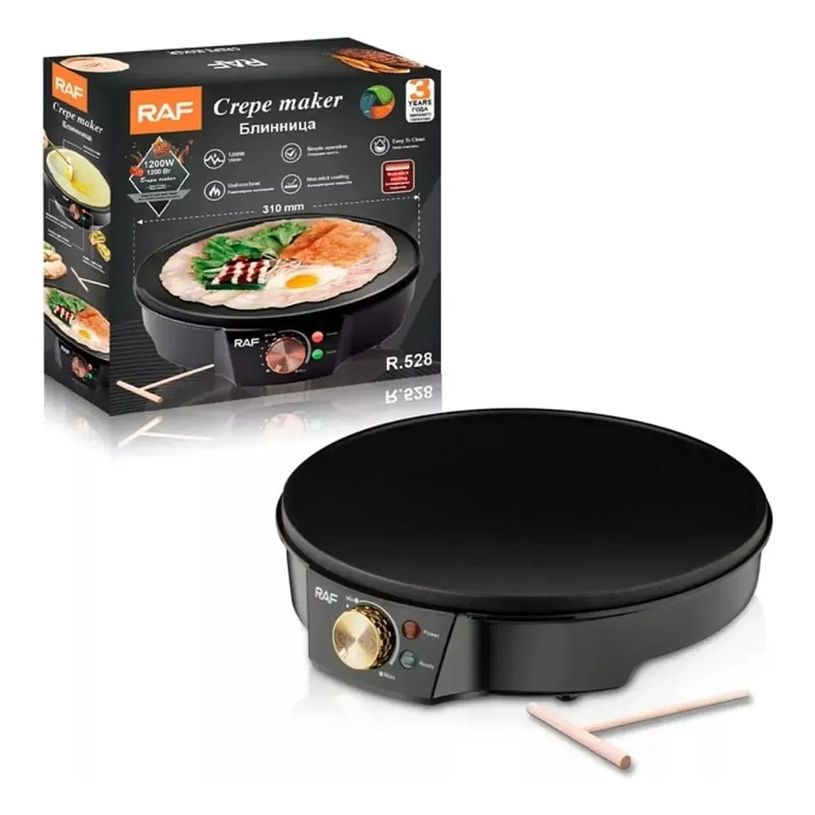 Parrilla Portatil Panquequera Crepes Plancha Eléctrica Lisa Maker Crepe 4