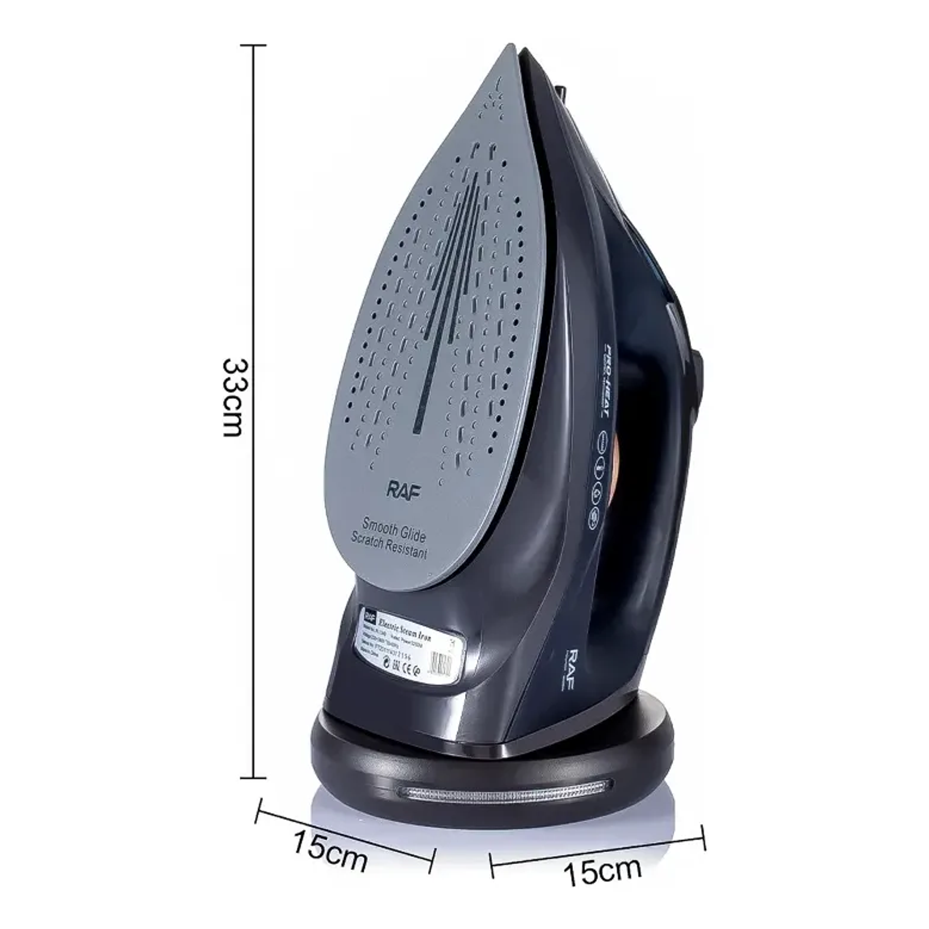 Plancha De Ropa A Vapor 2200w R.1349 Raf Negro Plancha Inalámbrica  3