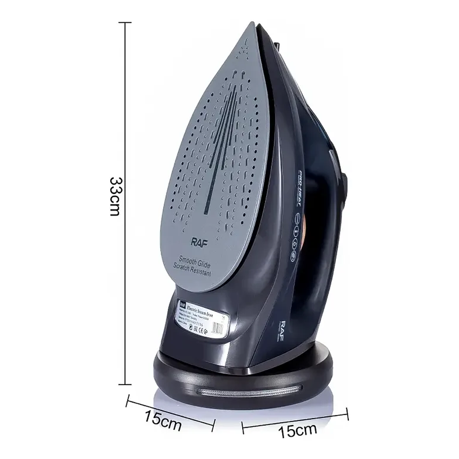 Plancha De Ropa A Vapor 2200w R.1349 Raf Negro Plancha Inalámbrica  3