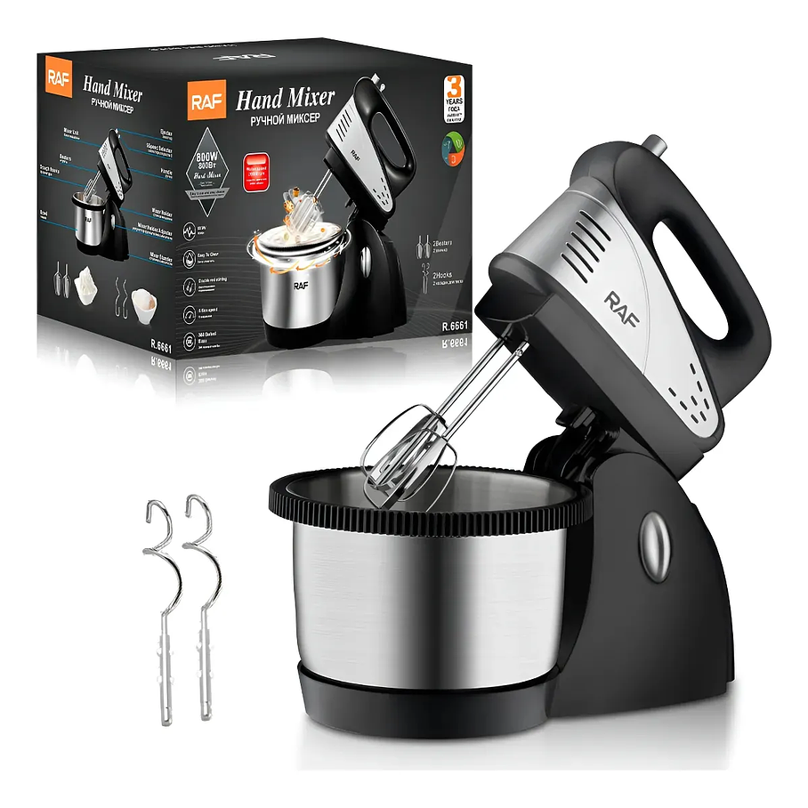 Batidora Con Base Raf Mezcladora Postres 800w R6661 Plateado  1