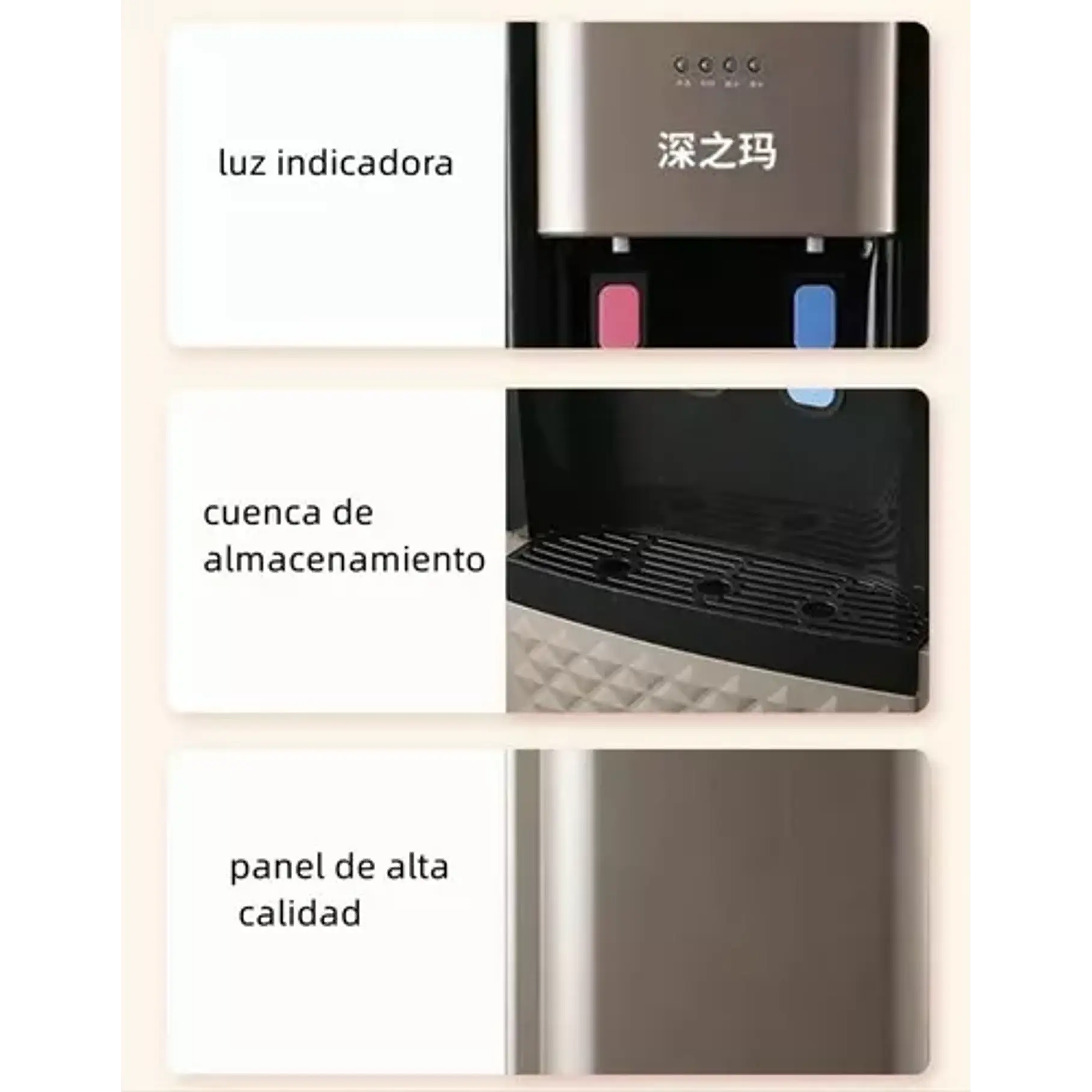 Dispensador De Agua Fría Y Caliente Sistema De Carga Con Compresor y sistema de enfriamiento 3