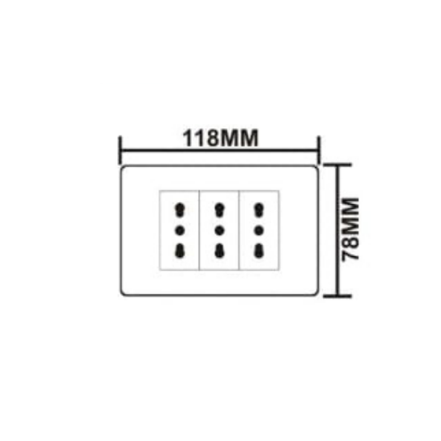 Enchufe Corriente 2RL Blanco 16A 250V Toma Corriente Triple Segura y Resistente Para Instalaciones Certificado 3