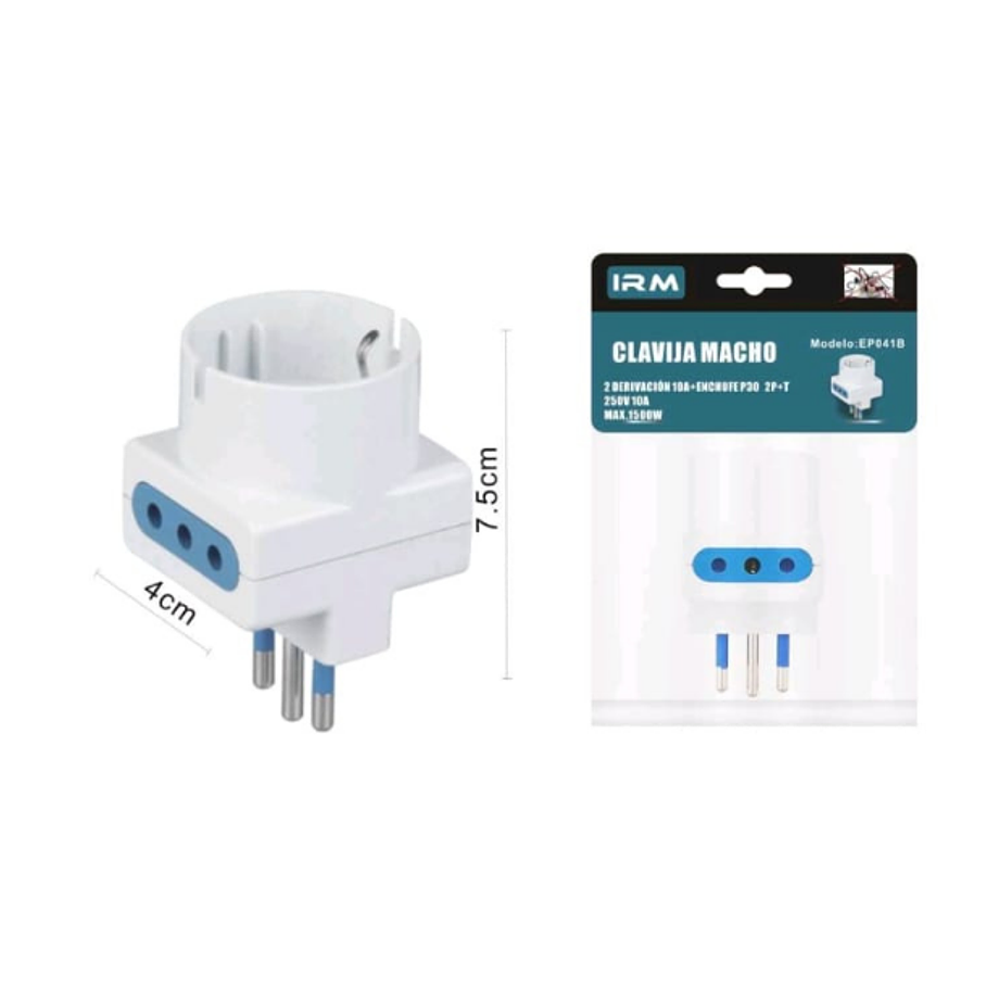 Adaptador Enchufe Europeo A Nacional Triple 1