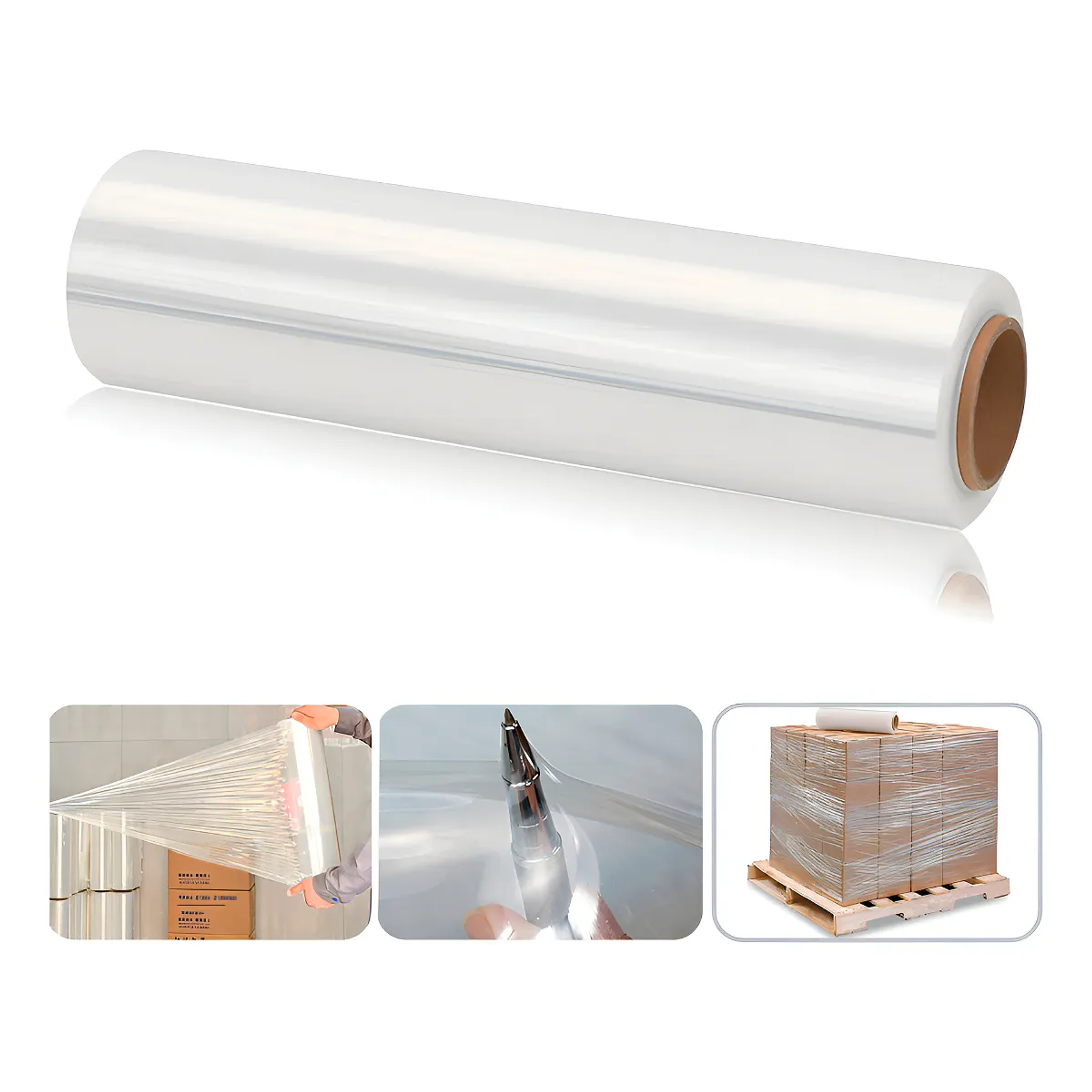 Pack de 6Alusa Film Plastico Stretch Transparente Rollo Para Embalaje 200mt 50Cm 2kg 7