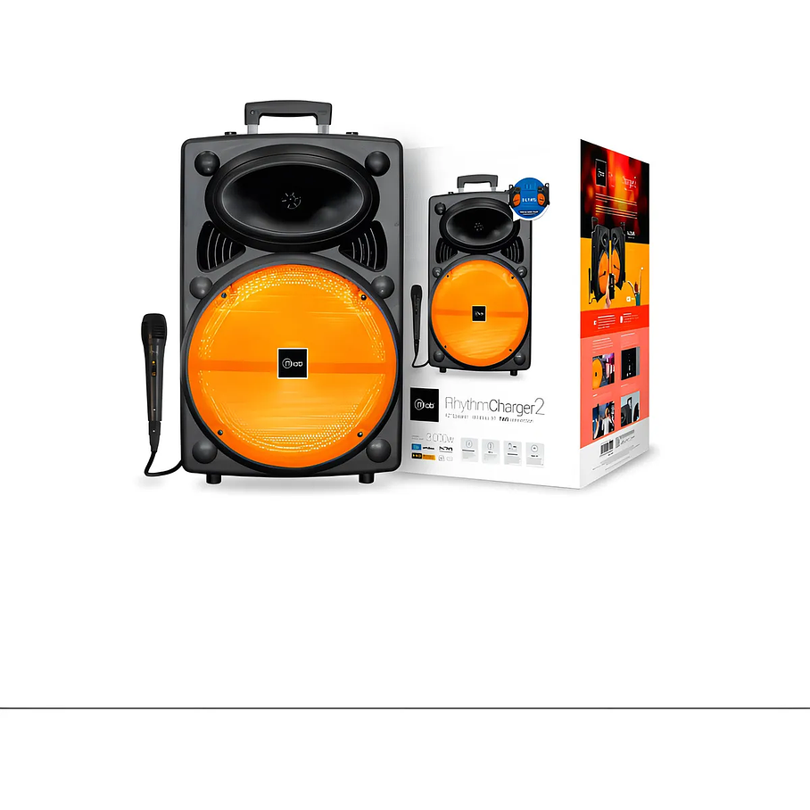 Parlante Mlab Rhythm Charger 2 Bluetooth 12 Pulgadas Naranja 2