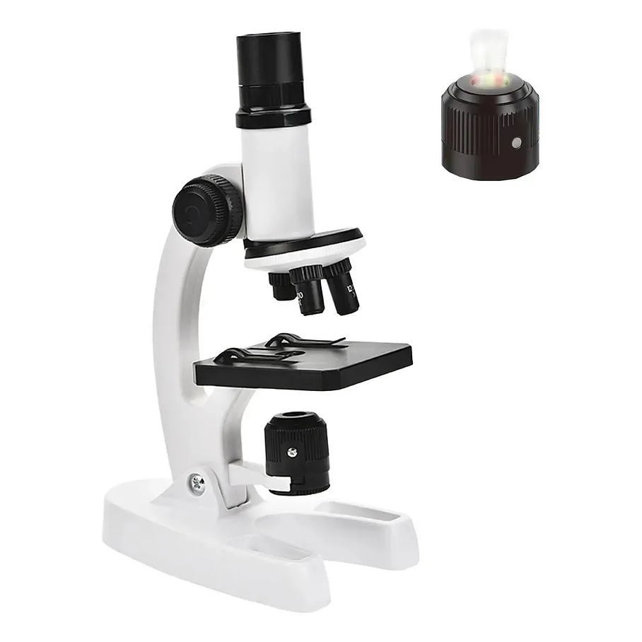 Microscopio Óptico Compuesto Didáctico 1200x Con Luz Led 8 Colores Para Niños Aprendizaje 2RL 2