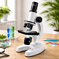 Microscopio Óptico Compuesto Didáctico 1200x Con Luz Led 8 Colores Para Niños Aprendizaje 2RL - Miniatura 3